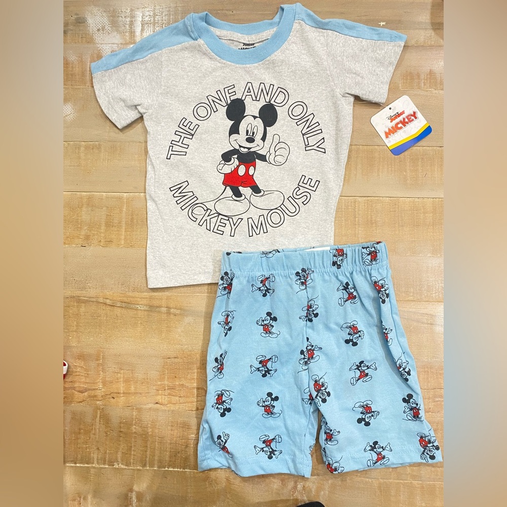 Mickey Mouse Disney Junior funhouse boys kids tee shirt shorts pajama set